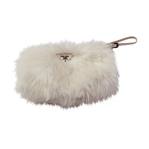 prada fur bag white|prada clutches and evening bags.